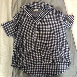 Madewell Navy Gingham Courier Top